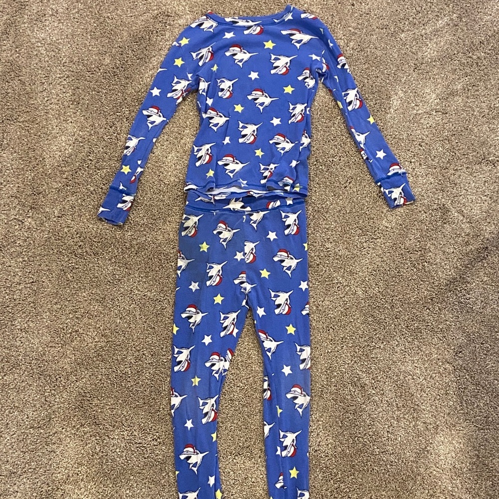 Gap Christmas Shark Pajama Set Kids Size 10